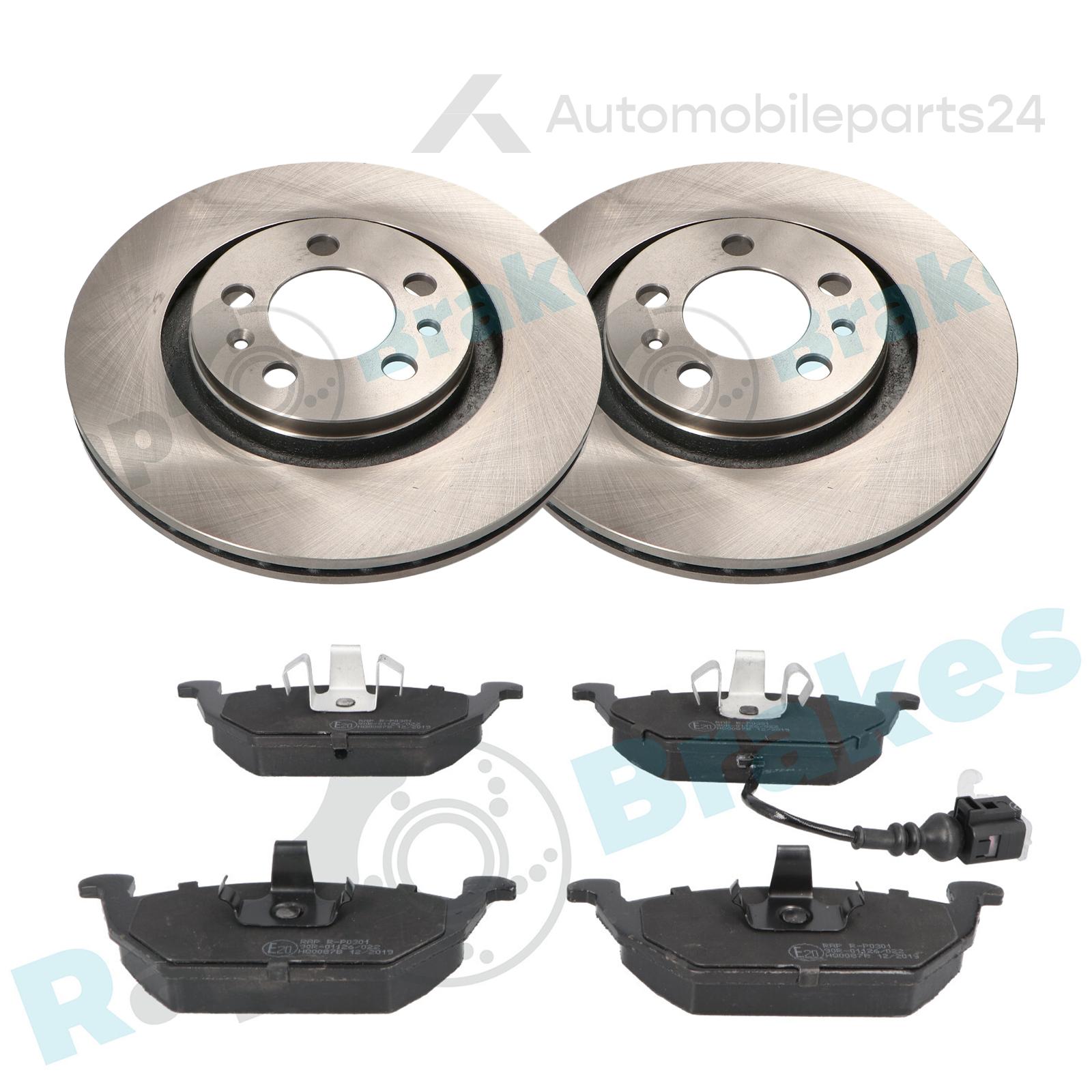 2x Bremsscheiben + Bremsbelagsatz passend für AUDI, VW, SEAT, SKODA